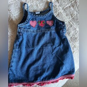 90s Denim Dress with Hearts